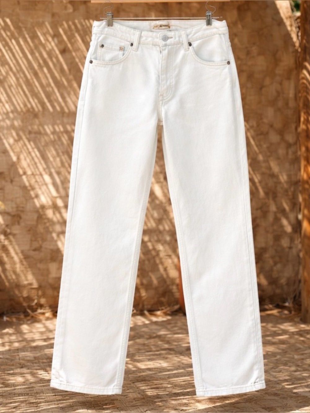 We The Free White Straight-Leg Jeans